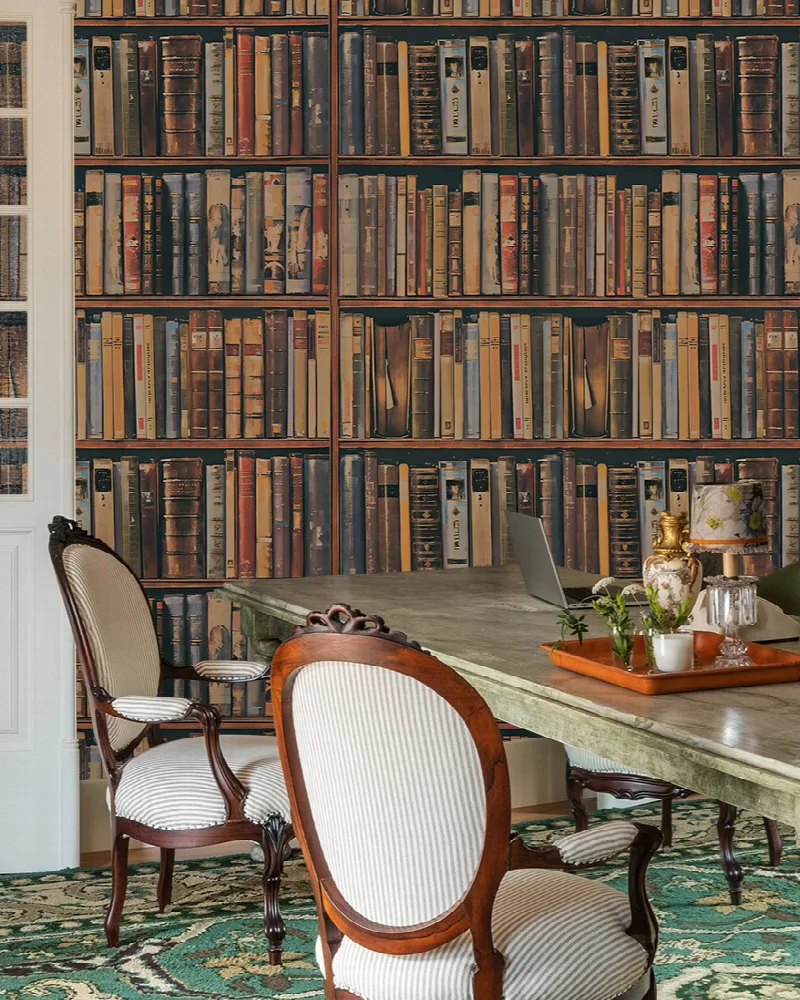 Solenne Whim Bookshelf Wallpaper