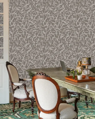 Quenora Whim Geometric Wallpaper — Warm Gray