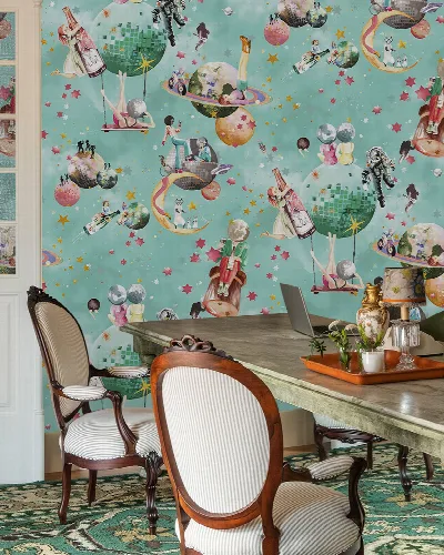 Larkspur Whim Celestial Wallpaper