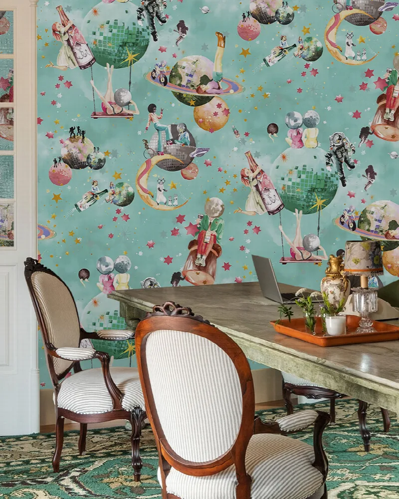 Larkspur Whim Celestial Wallpaper