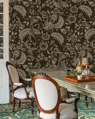 Kestrel Atelier Ornamental Wallpaper — Espresso