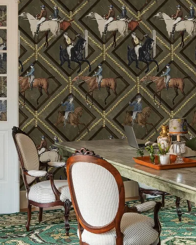 Junora Keepsake Equestrian Wallpaper — Bronze