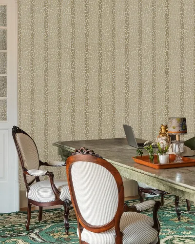 Thistlemere Reverie Checks & Stripes Wallpaper — Warm Taupe