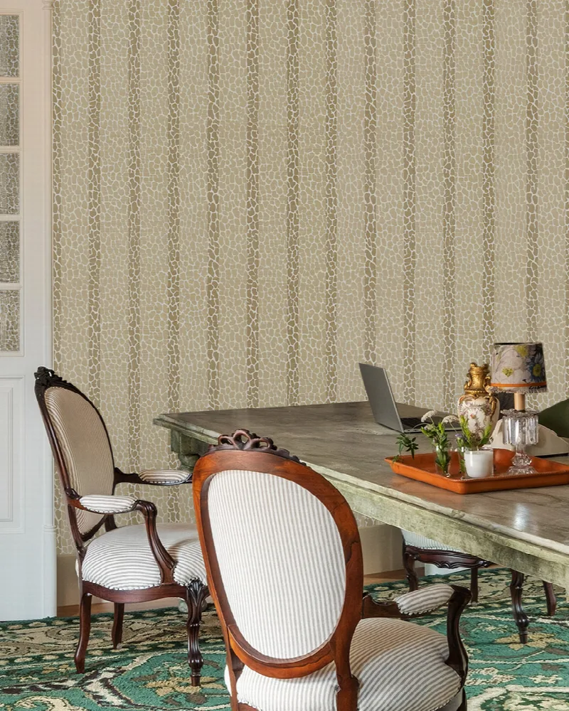 Thistlemere Reverie Checks & Stripes Wallpaper — Warm Taupe