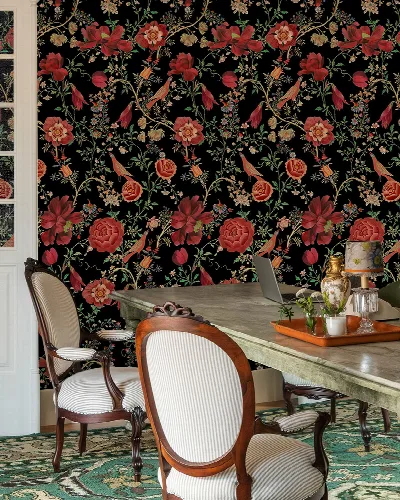 Halewood Enclave Floral Wallpaper — Midnight Garden
