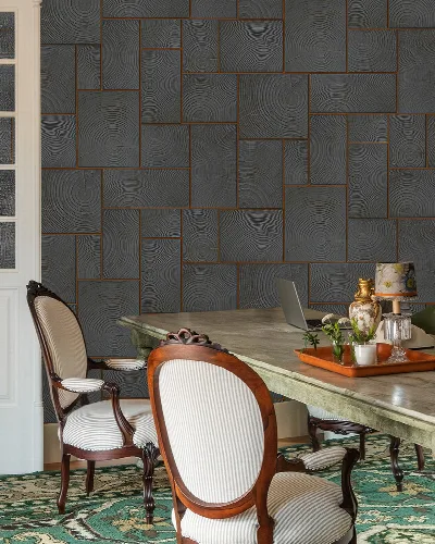 Solenne Haven Surface Effect Wallpaper — Slate