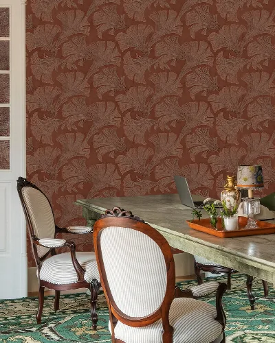 Quenora Folio Tropical Wallpaper — Terracotta