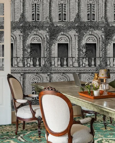 Merevale Prelude Architectural Wallpaper — Monochrome