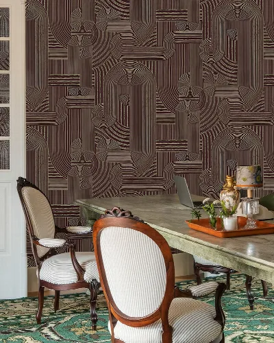 Orlena Whim Botanical Wallpaper — Auburn
