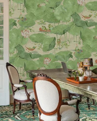 Merevale Daydream Marine Wallpaper — Leaf Green