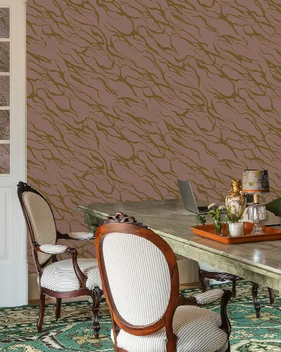 Roskell Whim Marine Wallpaper — Blush