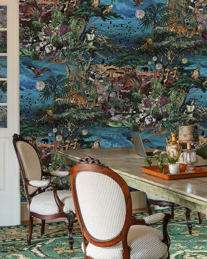 Larkspur Vista Tropical Wallpaper