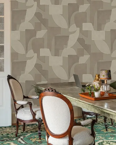 Orlena Vista Geometric Wallpaper — Warm Neutral