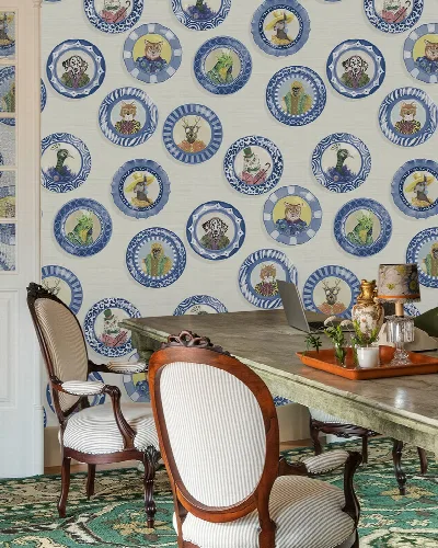 Larkspur Solace Floral Wallpaper — Porcelain Blue