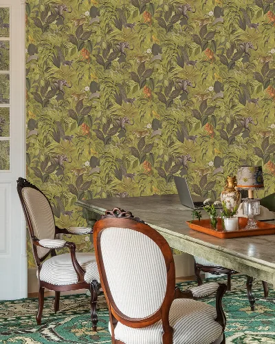 Roskell Tapestry Tropical Wallpaper — Olive