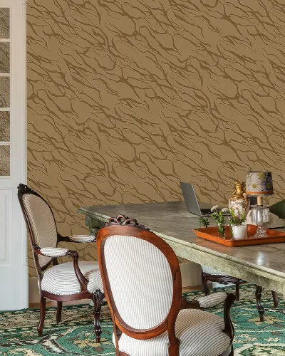 Roskell Whim Marine Wallpaper — Antique Gold
