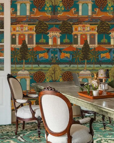 Avelune Haven Indian Garden Wallpaper