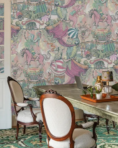 Larkspur Chronicle Animal Wallpaper — Dusty Rose