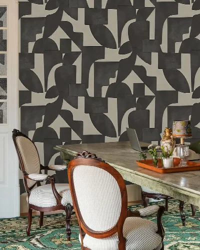 Orlena Vista Geometric Wallpaper — Monochrome