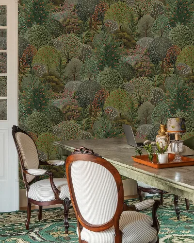 Norwyn Gleam Woodland Wallpaper — Forest