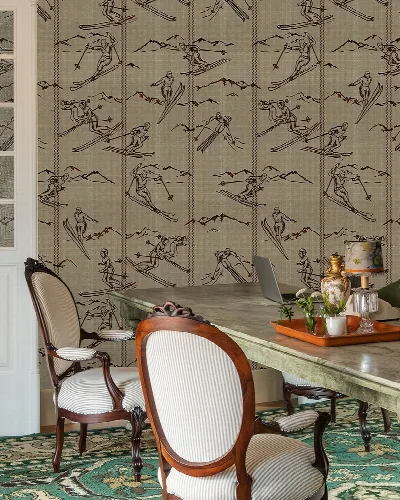 Kestrel Serenade Woodland Wallpaper — Warm Taupe