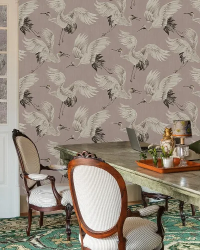 Roskell Vista Bird Wallpaper — Blush