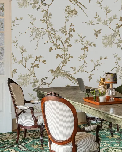 Norwyn Serenade Chinoiserie Wallpaper — Ivory