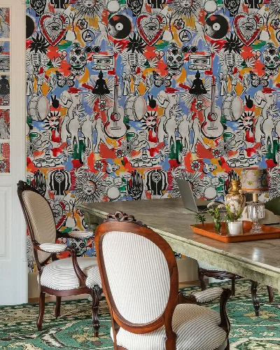 Iverley Solace Bird Wallpaper — Jewel Tones