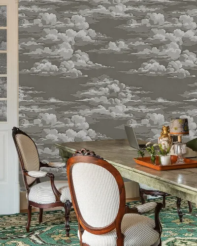 Thistlemere Rhapsody Celestial Wallpaper — Warm Gray