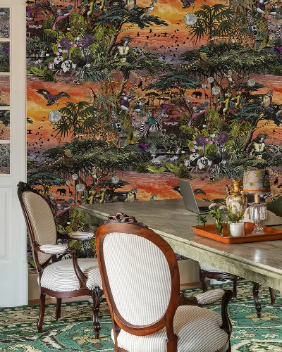 Larkspur Vista Tropical Wallpaper — Sunset