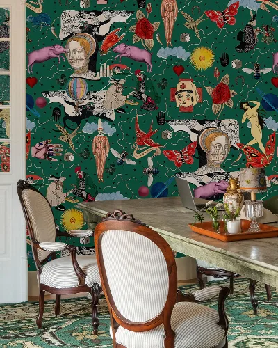 Iverley Prelude Illustrative Wallpaper — Emerald