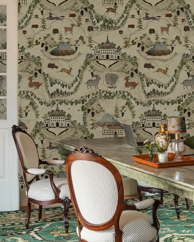 Junora Enclave Folk Art Wallpaper