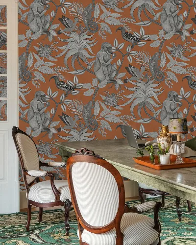 Peverly Muse Tropical Wallpaper — Rust