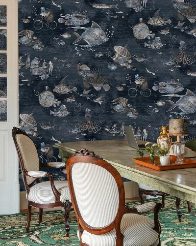 Merevale Atelier Marine Wallpaper — Midnight Blue