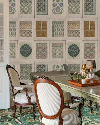 Bellora Drift Ornamental Wallpaper — Sage
