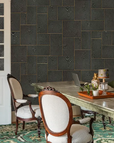 Solenne Haven Surface Effect Wallpaper — Charcoal