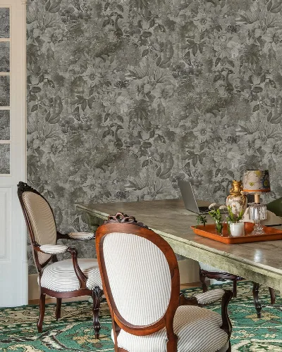 Orlena Solace Floral Wallpaper — Charcoal