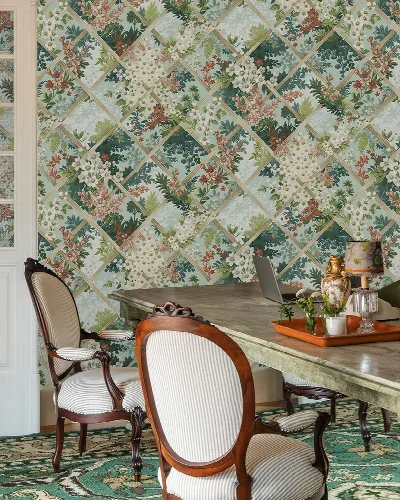 Peverly Echo Tropical Wallpaper — Sage