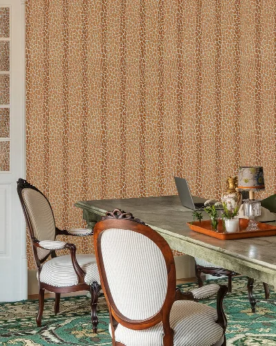Thistlemere Reverie Checks & Stripes Wallpaper — Terracotta