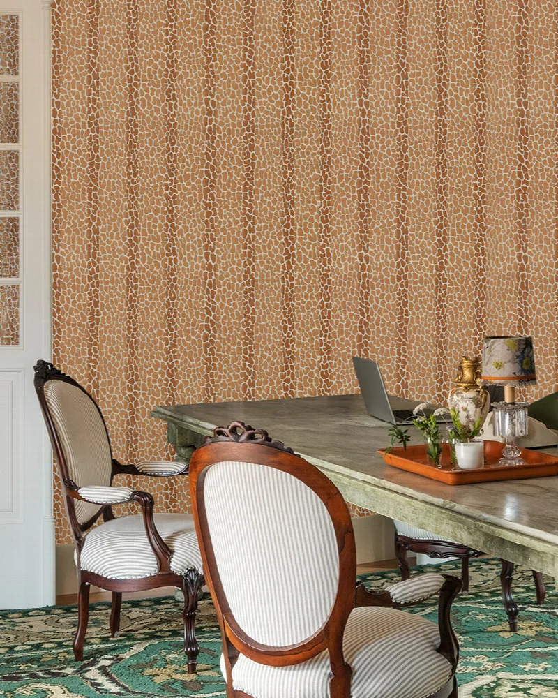 Thistlemere Reverie Checks & Stripes Wallpaper — Terracotta