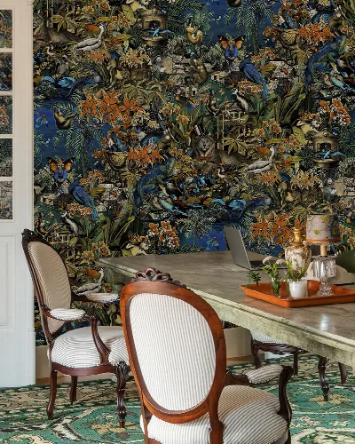 Larkspur Drift Marine Wallpaper — Indigo