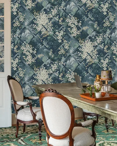 Peverly Echo Tropical Wallpaper — Peacock
