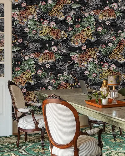 Norwyn Haven Floral Wallpaper — Midnight Garden