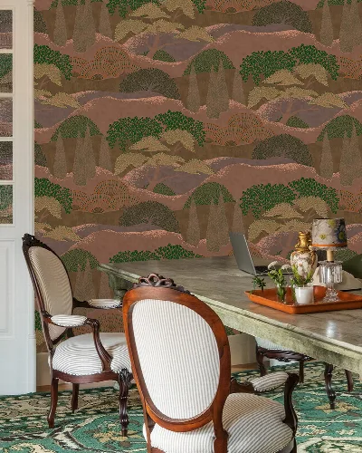 Quenora Rhapsody Architectural Wallpaper — Dusty Rose