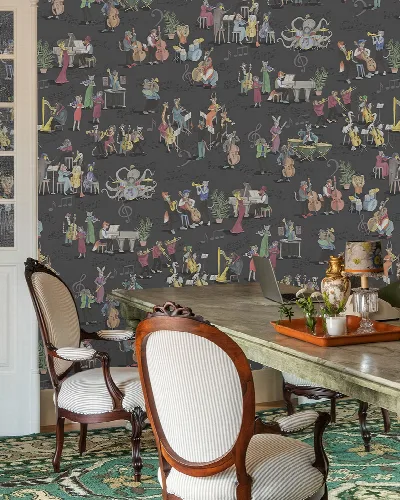 Larkspur Muse Illustrative Wallpaper