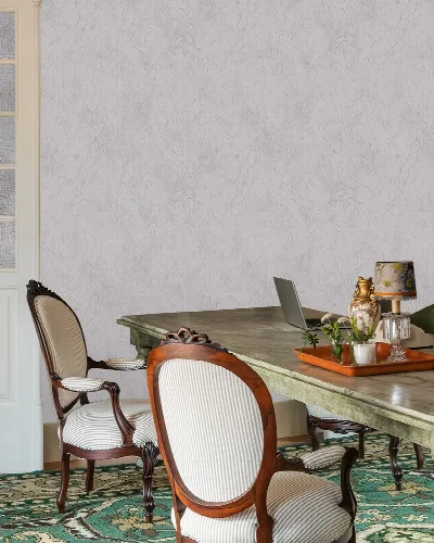 Quenora Atelier Botanical Wallpaper — Soft Gray