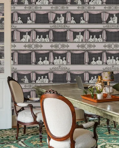 Peverly Drift Architectural Wallpaper — Monochrome