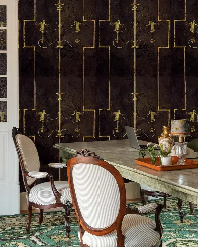 Elowen Passage Ornamental Wallpaper — Espresso