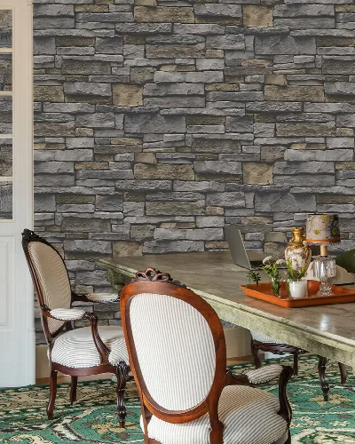 Orlena Passage Surface Effect Wallpaper — Aged Bronze