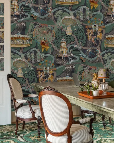 Larkspur Reverie Carnival Wallpaper — Forest